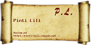 Pinti Lili névjegykártya